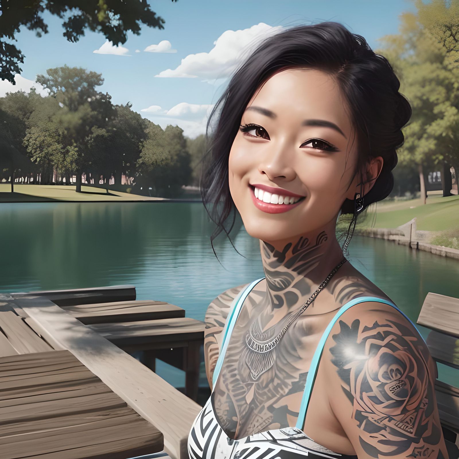 sunny day park bench alt girl