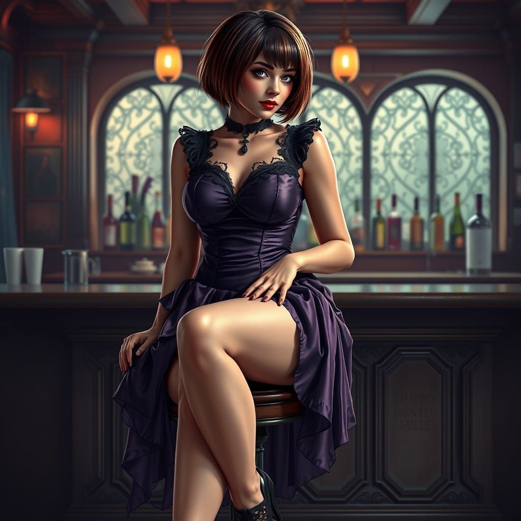 Gothic Woman in Cinematic Portrait