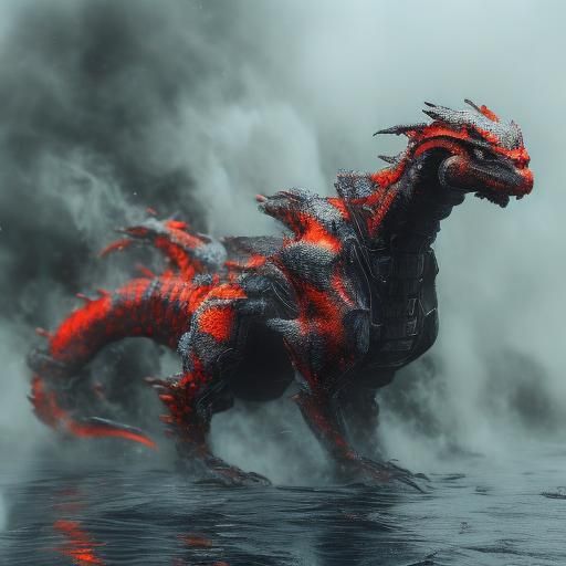 Cyborg dragon on perched on an asteroid <lora:Smokescreen DSv8:1.0> <lora:Mech-Reboot DSv8:1.0>