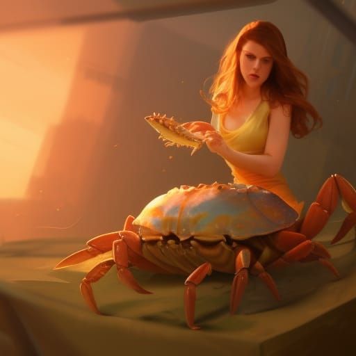 Anna Kendrick Eats Crab, Art Nouveau Style