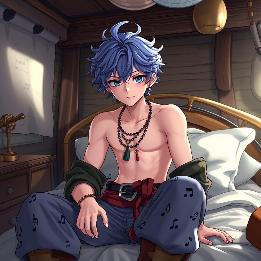 Pirate OC Haruki in Anime-Inspired 3D Render