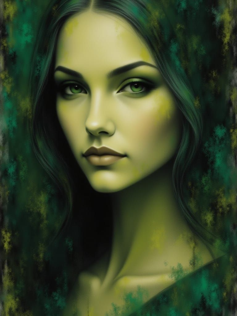 Beautiful Blonde Girl with Oval Face and Green Eyes