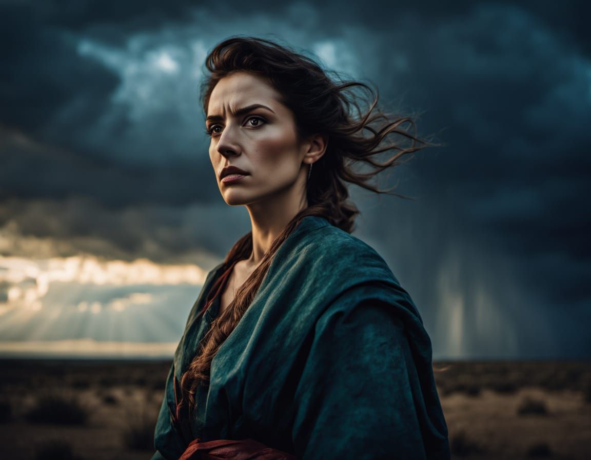 Romantic Portrait of a Modern Woman in Goya Style