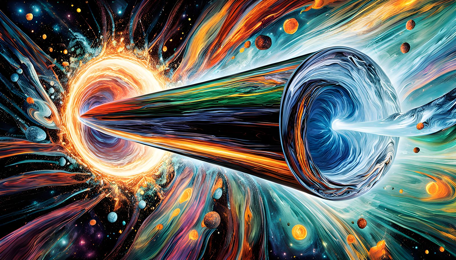 Stunning Superluminal Vortex Ship in Deep Space