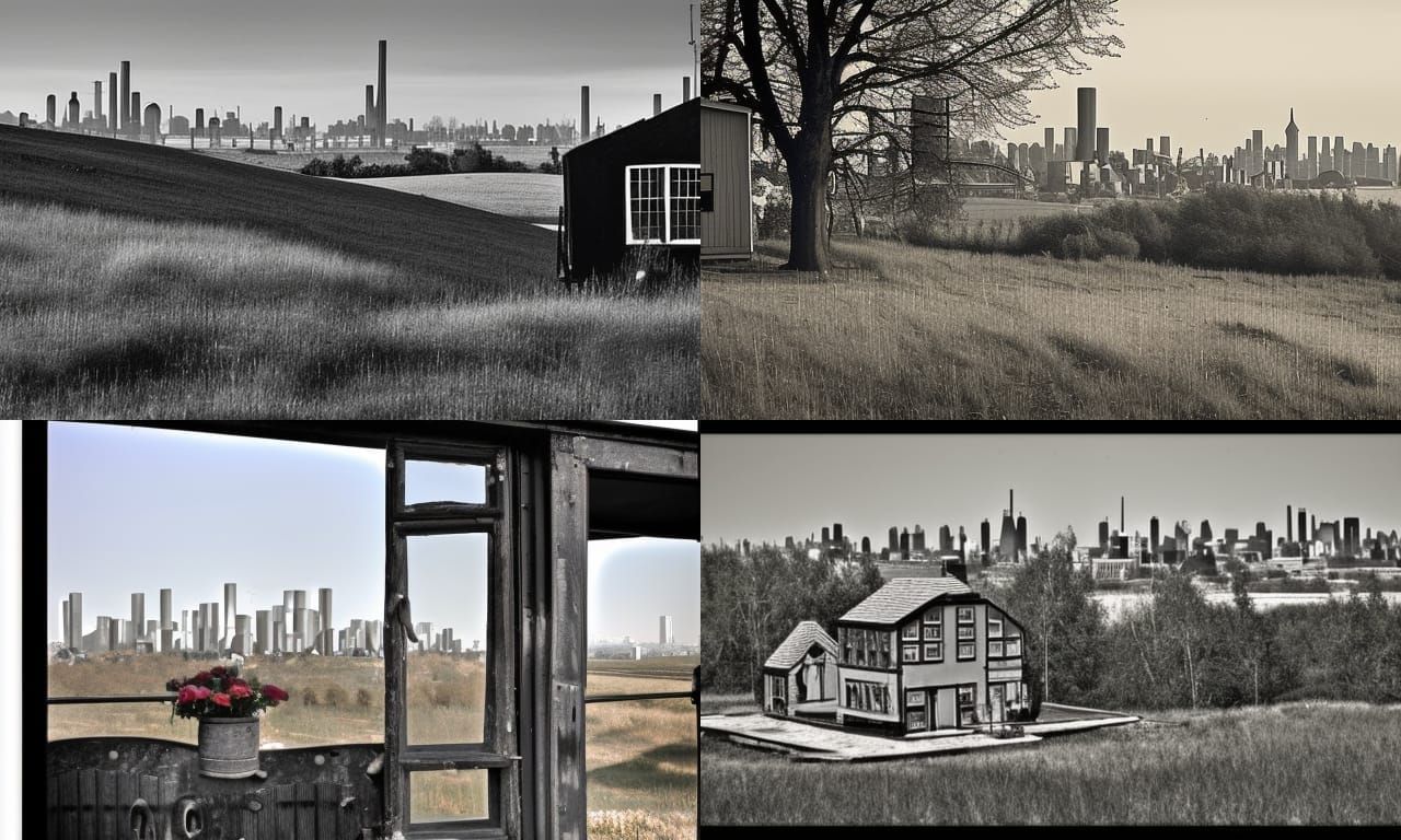 Steelpunk Cottage with Distant City View