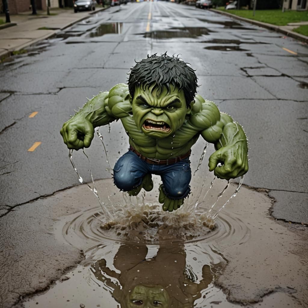 Chibi Hulk Splash: HDR IMAX Render