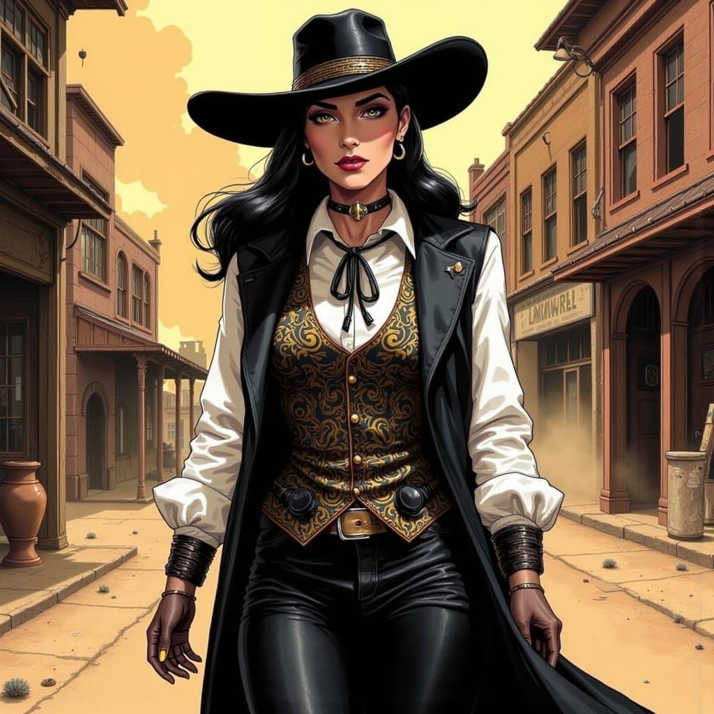 Western Woman in Silver Age Comic Style