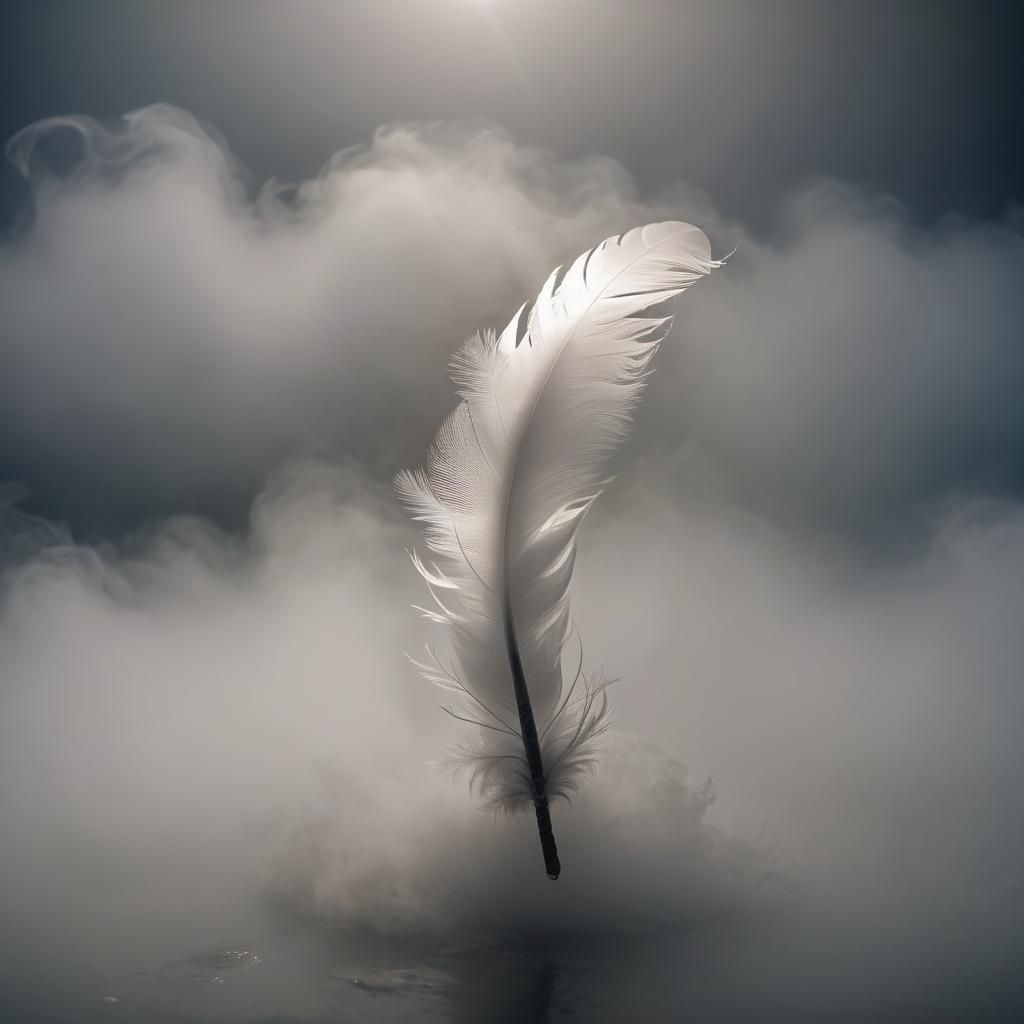 Floating Feather in Foggy Fantasy