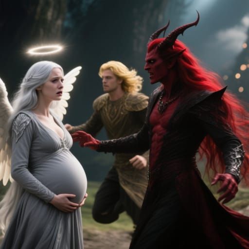 Pregnant Archangel Confrontation: Live-Action Style