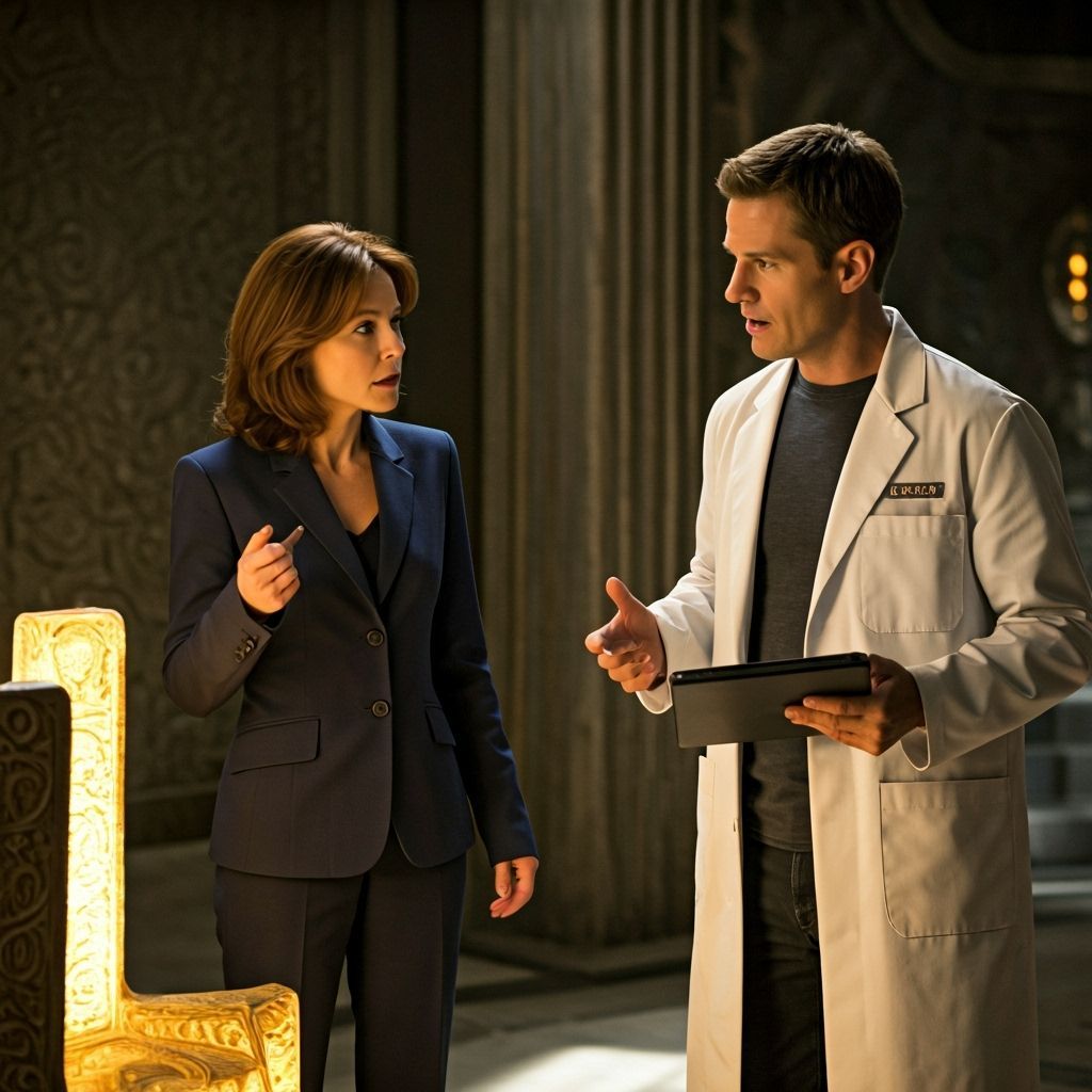Dr. Weir and Dr. McKay in Ancient Atlantis Chamber