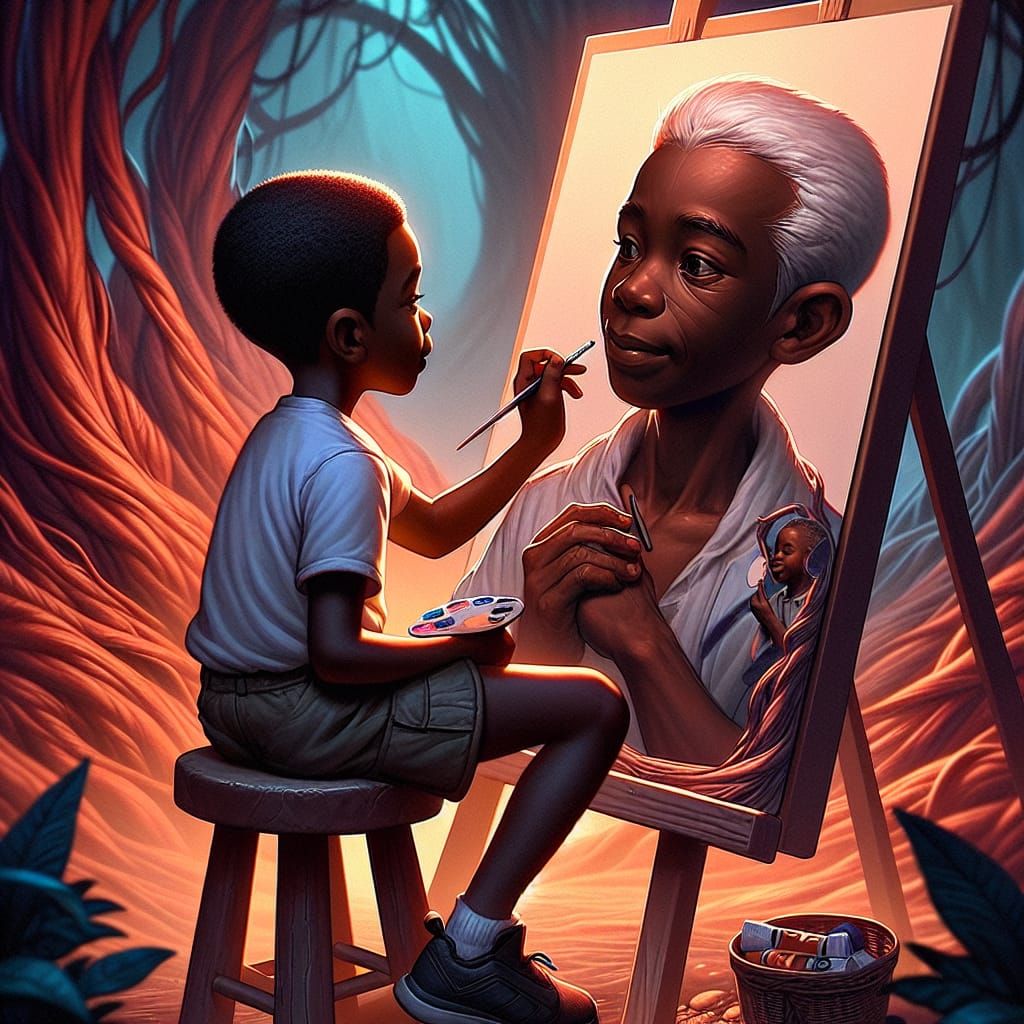 Boy Paints Future Self: Fantasy Concept Art