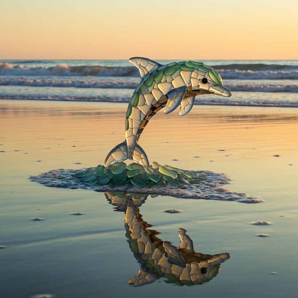 Surreal Sea Glass Dolphin Optical Illusion