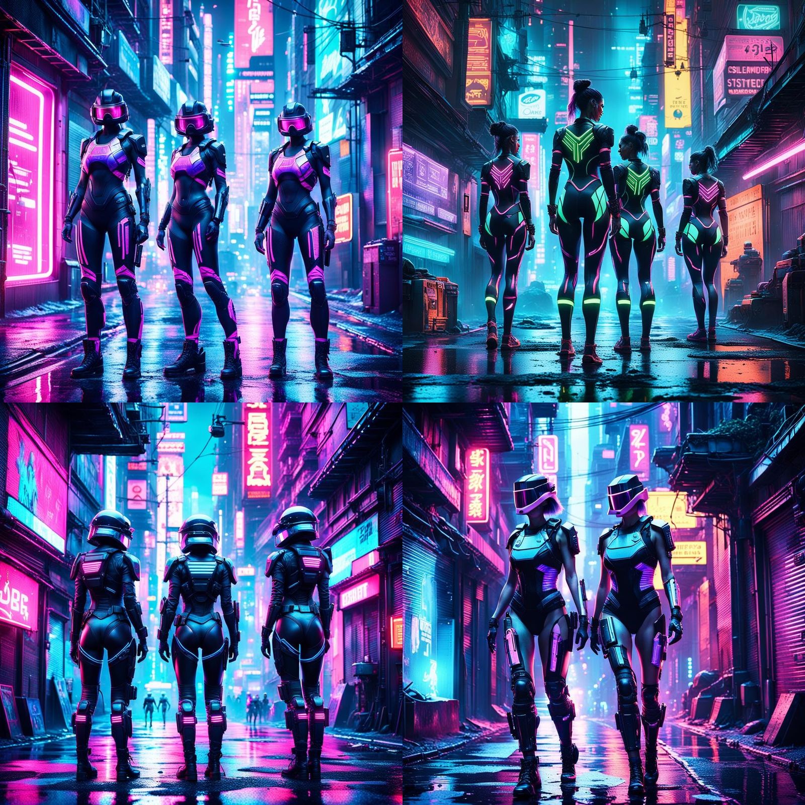 Cyberpunk Cops Patrolling a Futuristic City