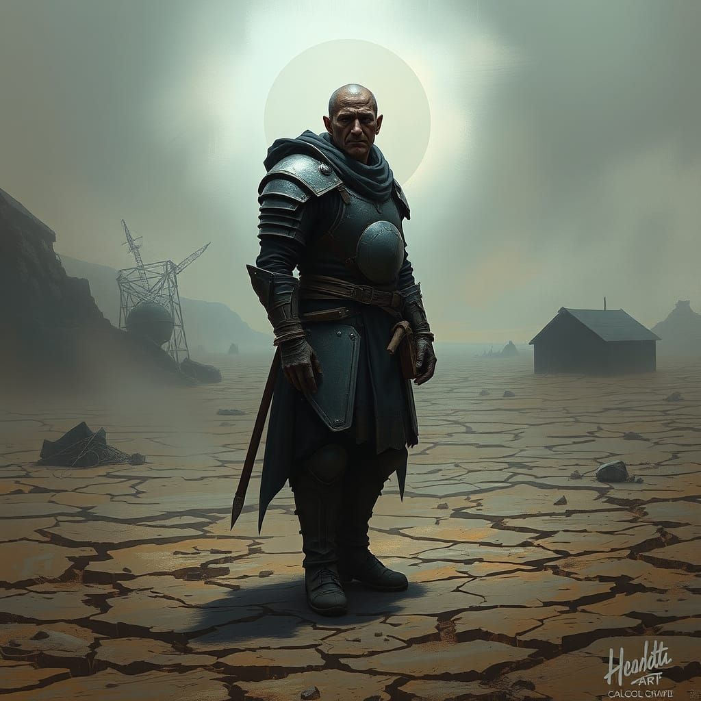 Wasteland Warrior in Dark Fantasy Style