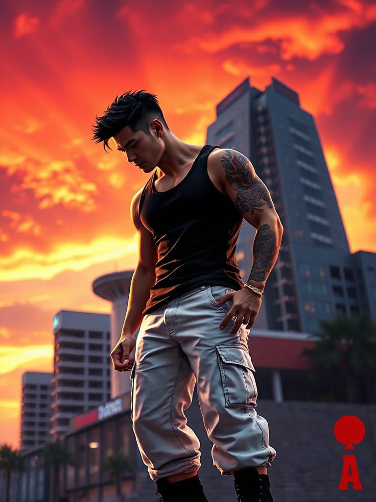 Jack of Spades as Adventurer in Miami Sunset