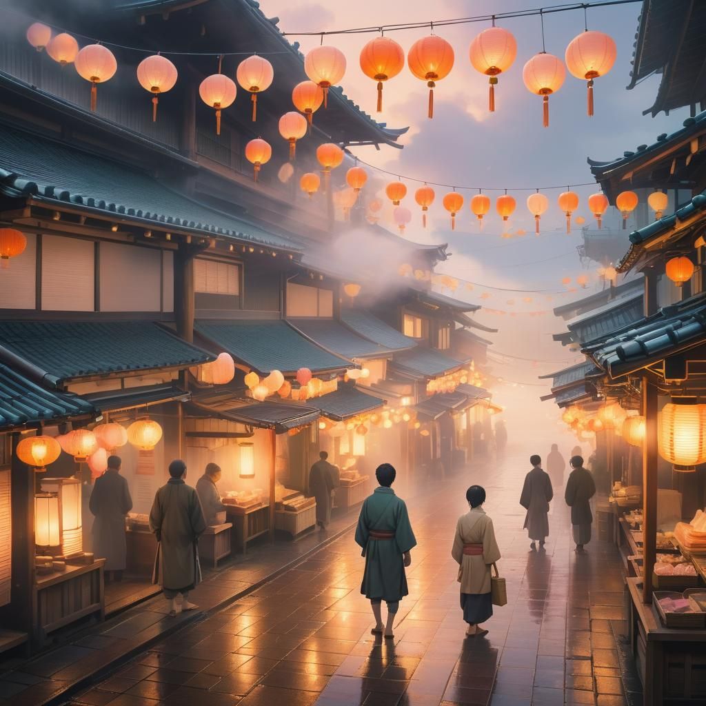 Vibrant Japanese Prefecture in Makoto Shinkai Style