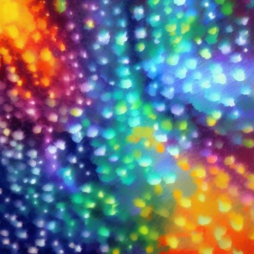 Astral Lights in Afremov Crayon Pointillism Style