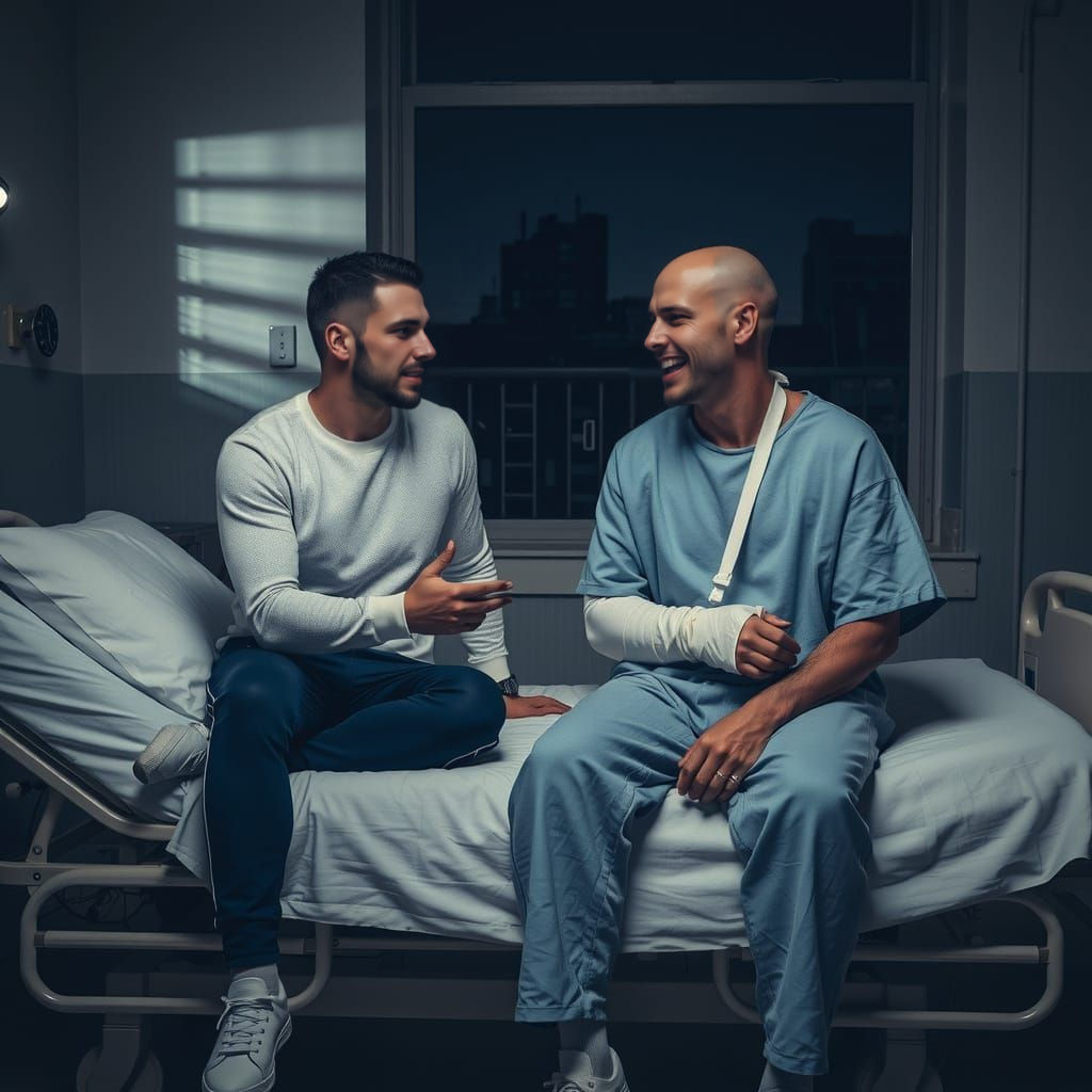 Two Men Chatting in a Nashville Hospital Room