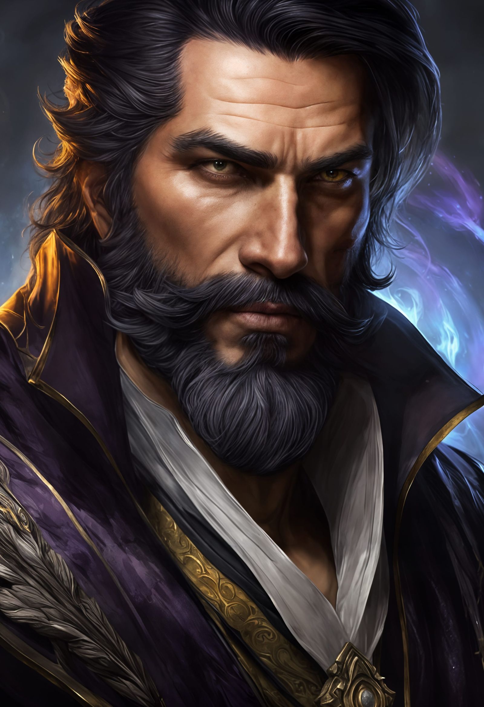 Detailed Portrait of a Dark Fantasy Mage