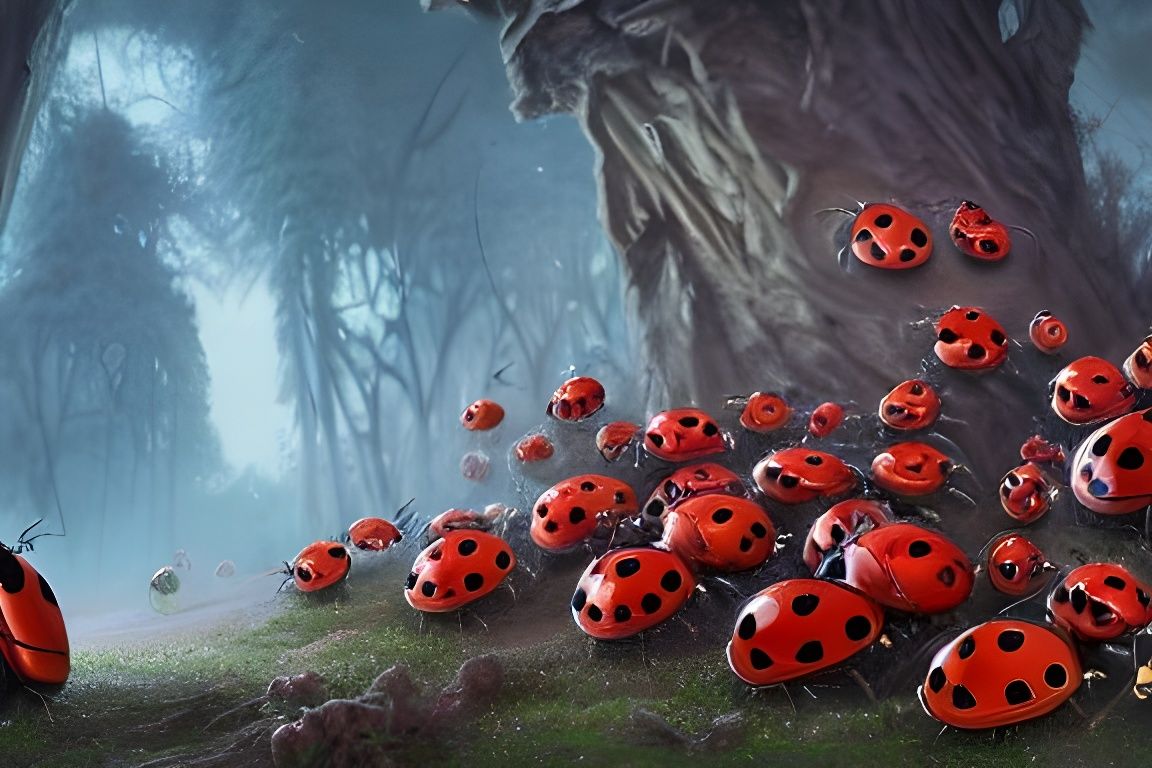Ladybugs Gathering in Fantasycore Style