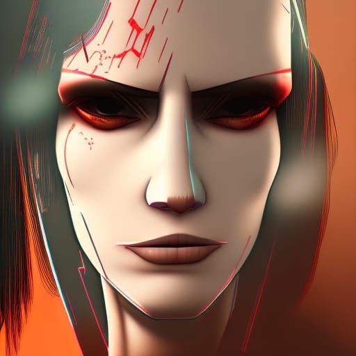 Brunette Gamer in Cyberpunk Cel-Shaded Style