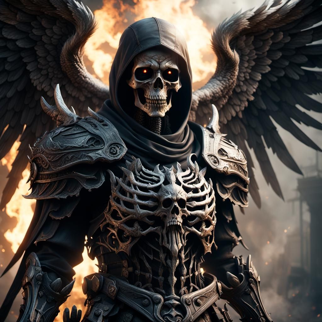 Smoked Angel of Death in 3D Rendering