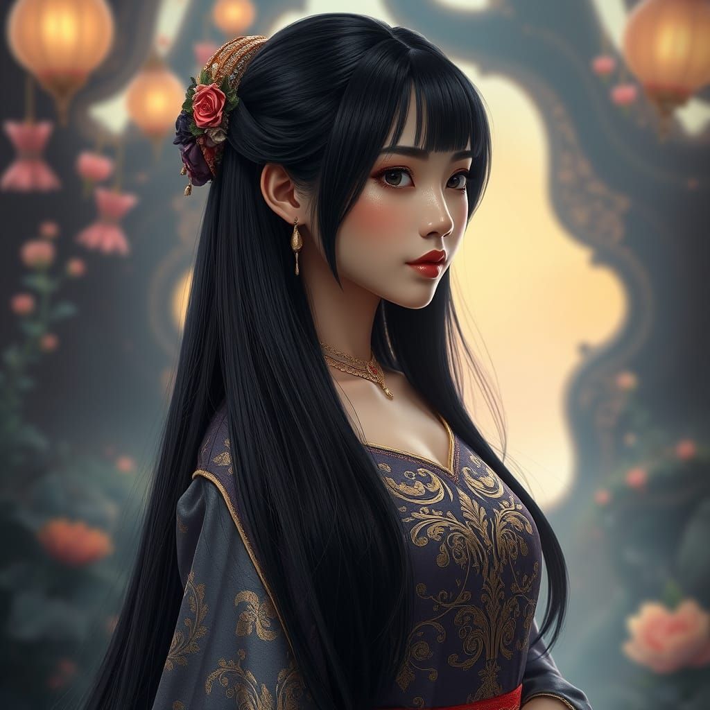 Thai Goddess in Dreamlike Elegance