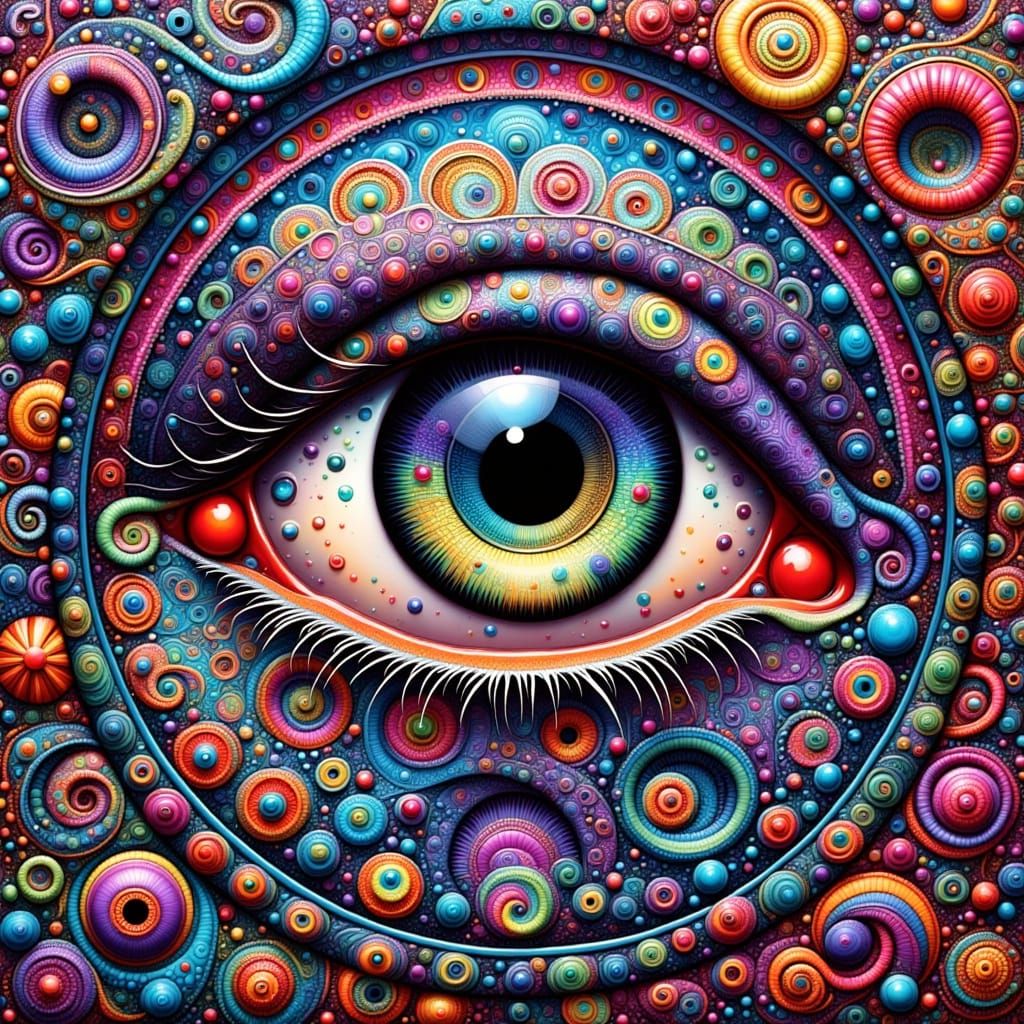 Psychedelic Eye Visionary Art with Intricate Patterns
