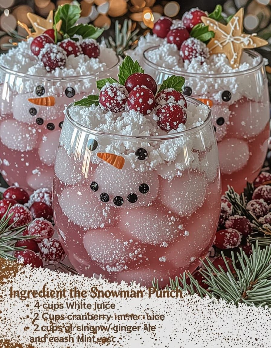Frosty the Snowman Punch Glasses in Photorealistic Style