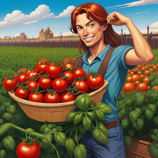 Tomato Harvest: Comic Book Art in Sunshine