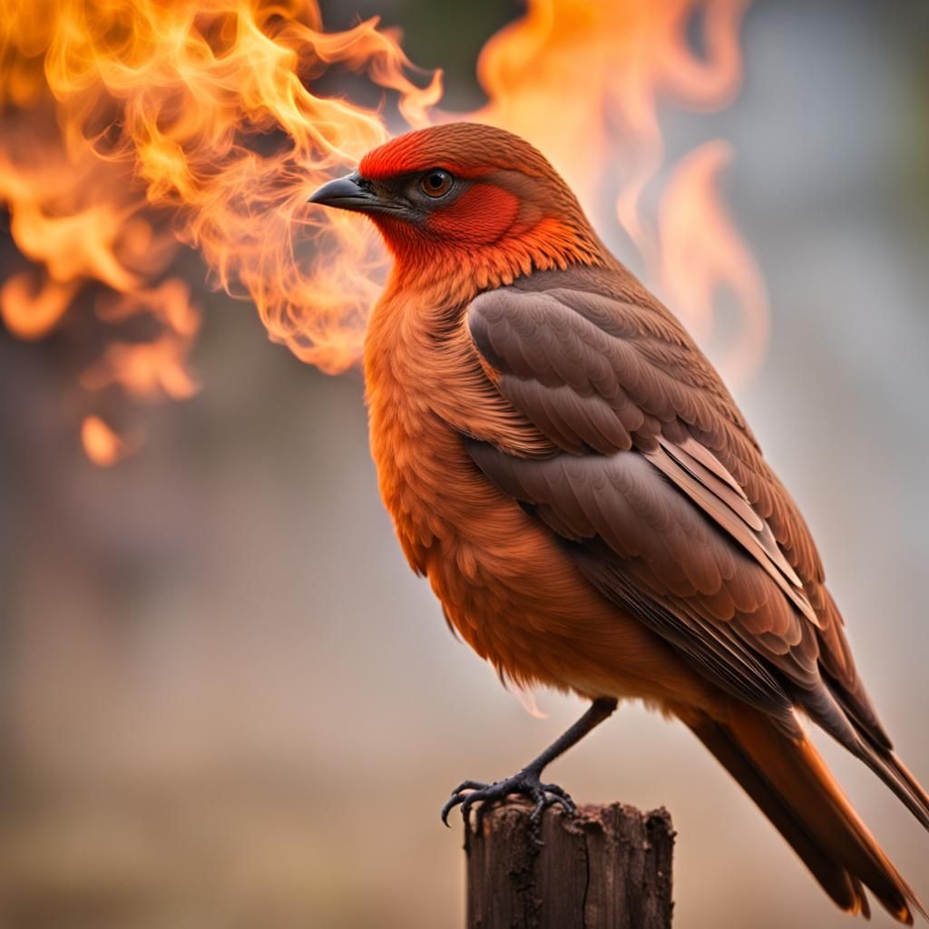 Fiery Bird in Stunning Photographic Detail