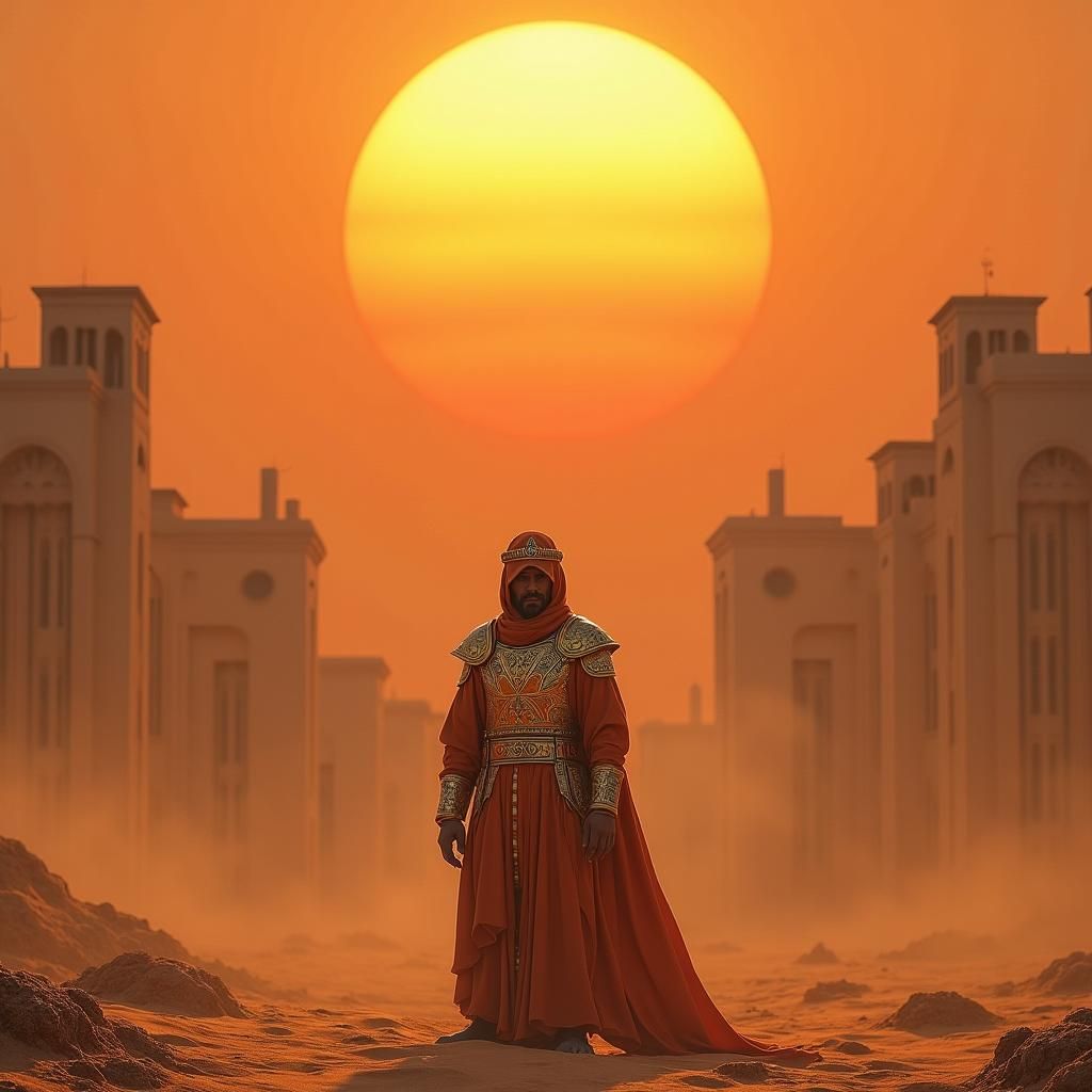 صلاح الدين الايوبي in a Sweeping Desert Landscape