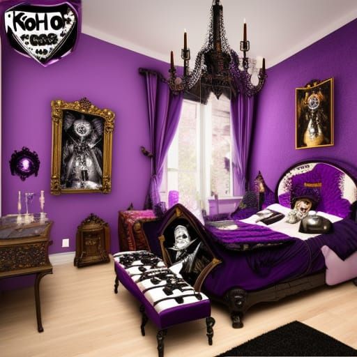 Gothic Vampire Bedroom Dreamscape in Zombiecore Style