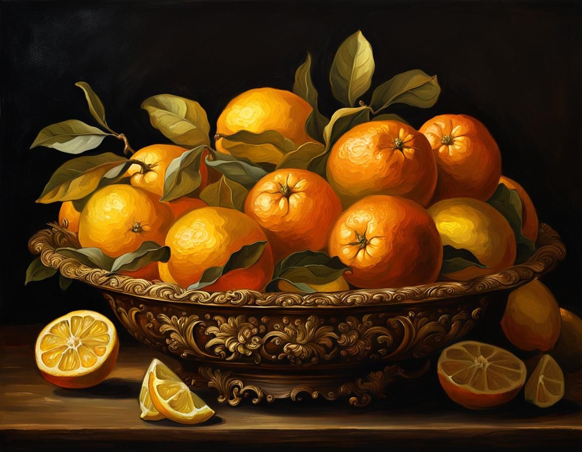 Baroque Still Life with Oranges and Lemons