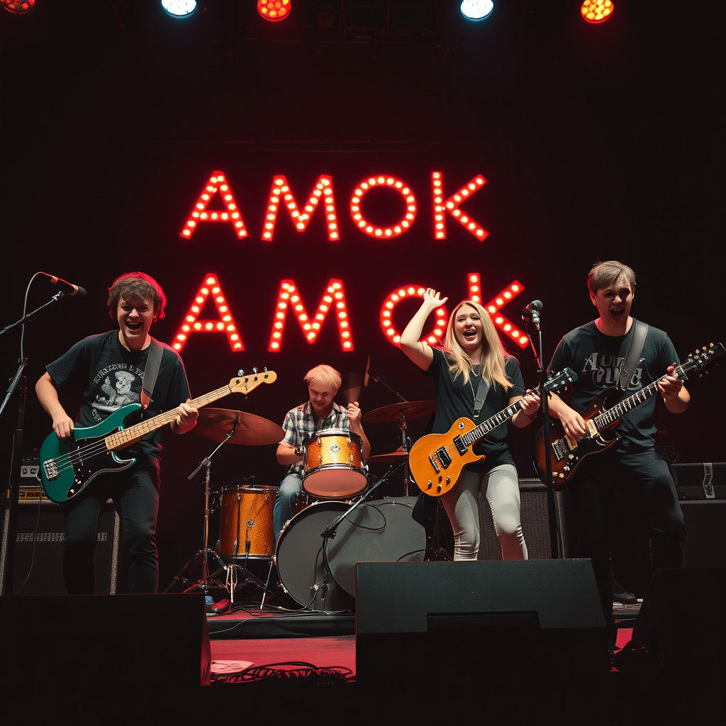 Grunge Band "Amok" Performing Live on Stage