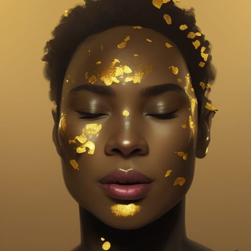 Golden Singer: Hyperdetailed Portrait in Digital Art Style