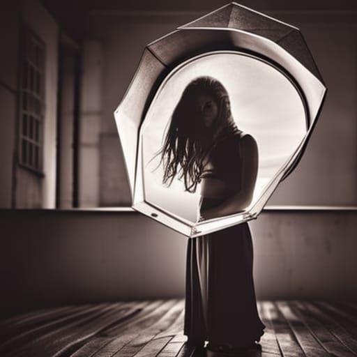 Neon Vortex Portrait with Chessboard and Dreadlocks