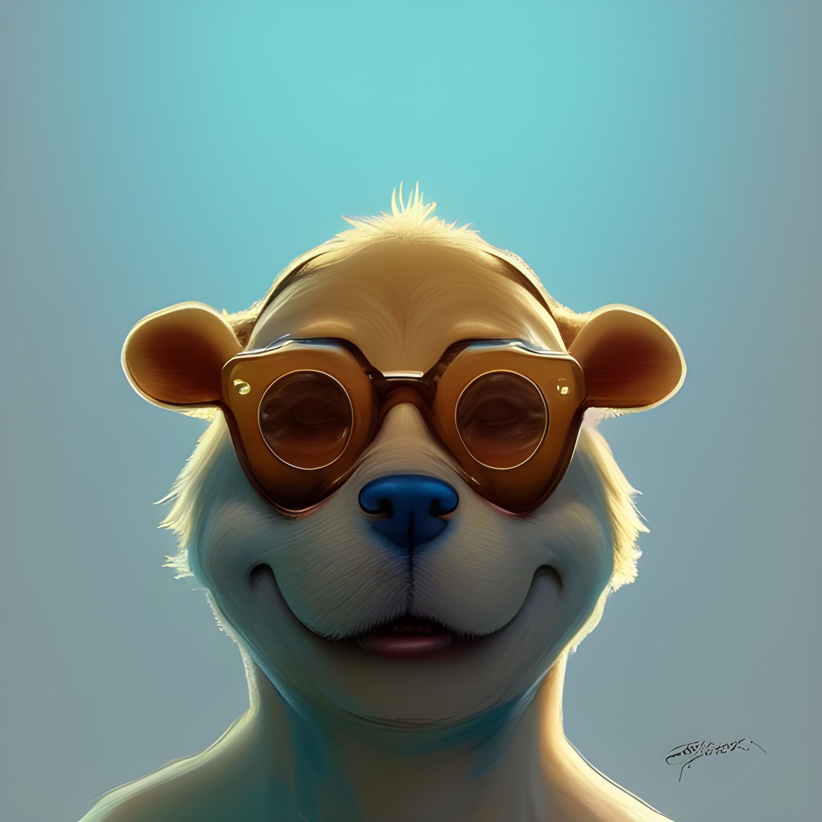 Winnie the Pooh Drives a Convertible, Detailed Art