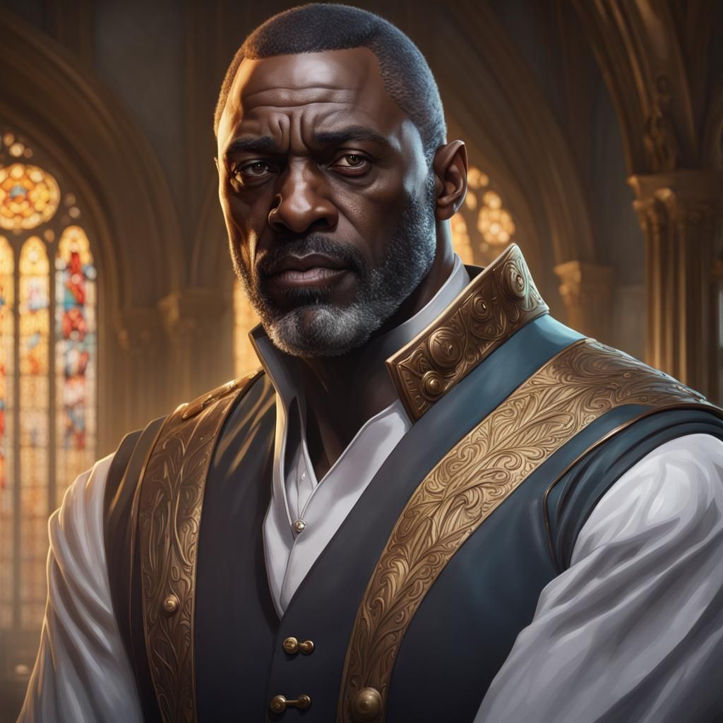 Kingsley Shacklebolt Portrait, Hyperdetailed Concept Art