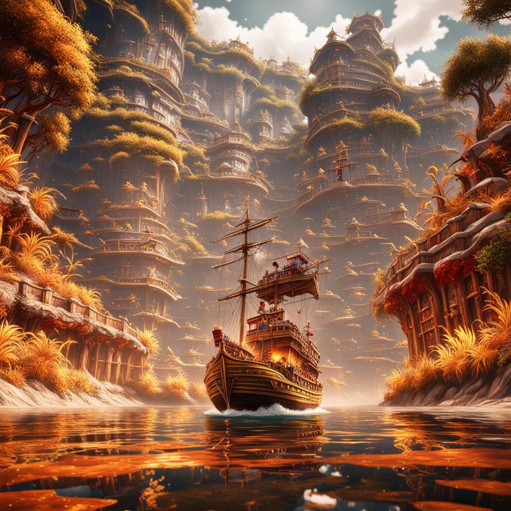 Detailed Matte Painting of Luffy in 8k