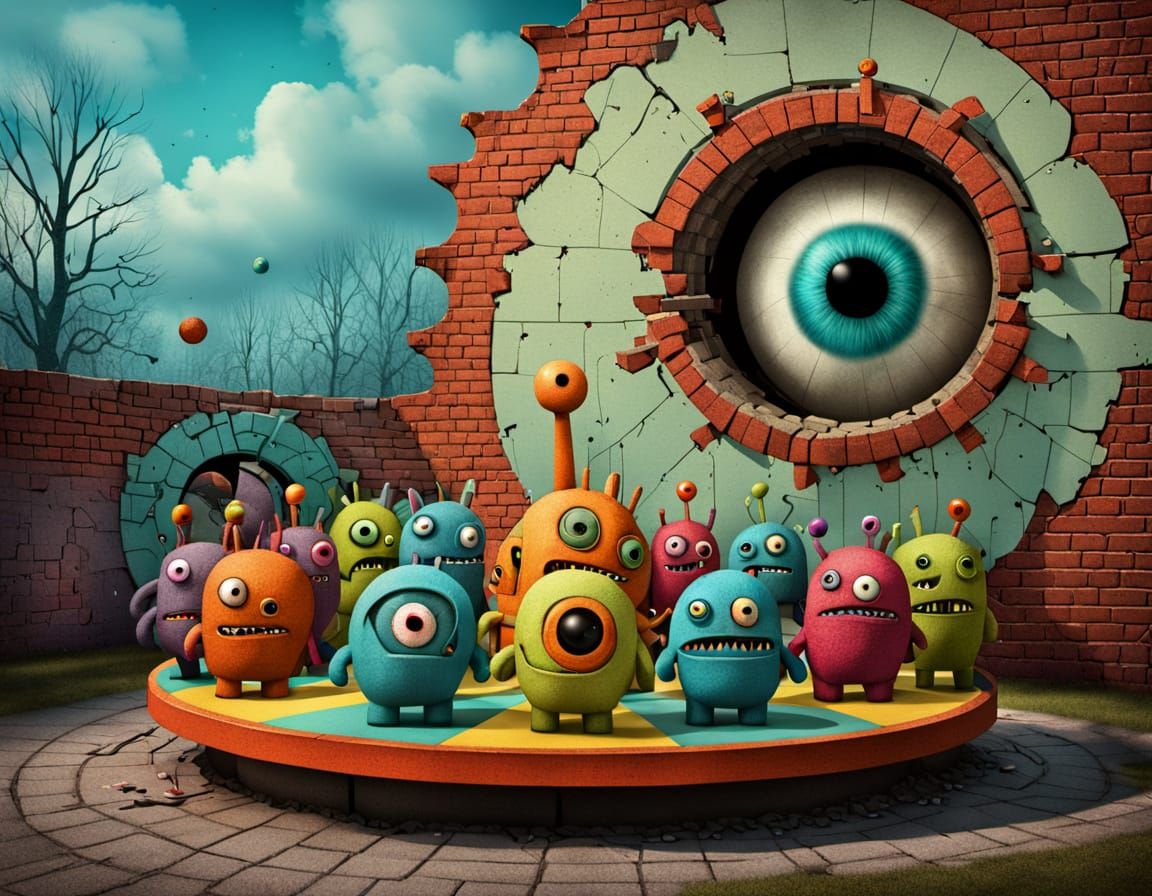 Doodle Monsters' Surreal Playground Adventure