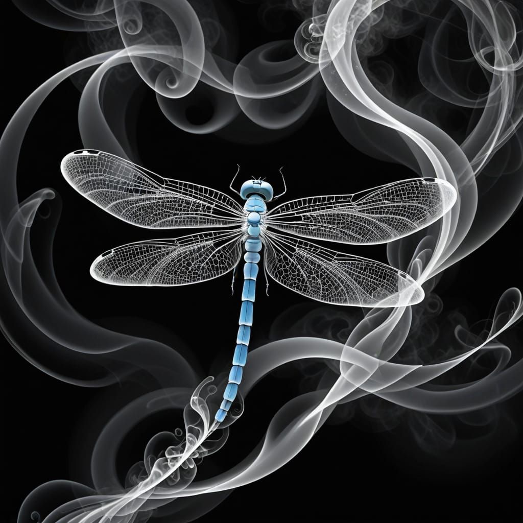 Smokey White Dragonfly: A Shape-Shifting Vision