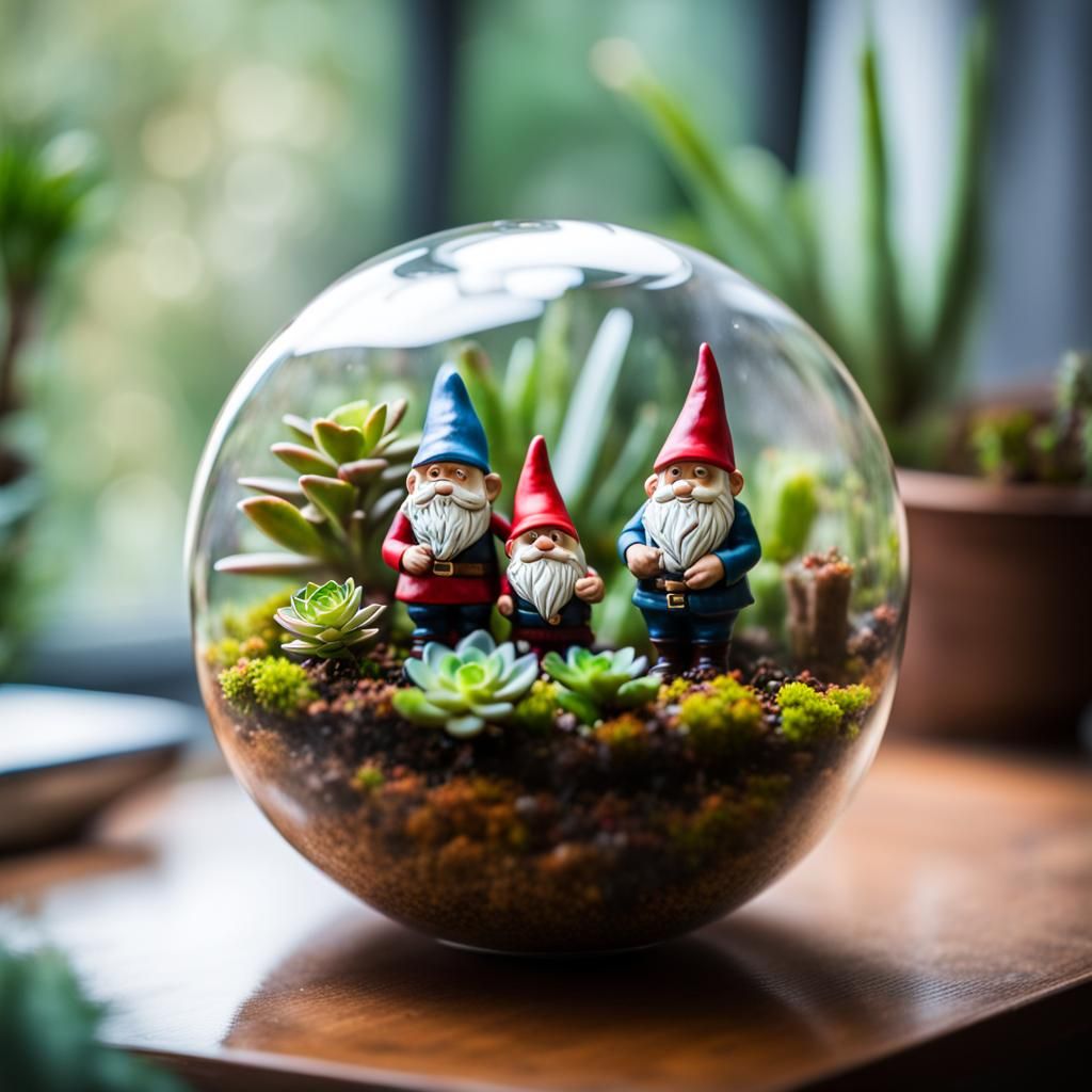 Globe Terrarium with Gnomes: Professional Photography