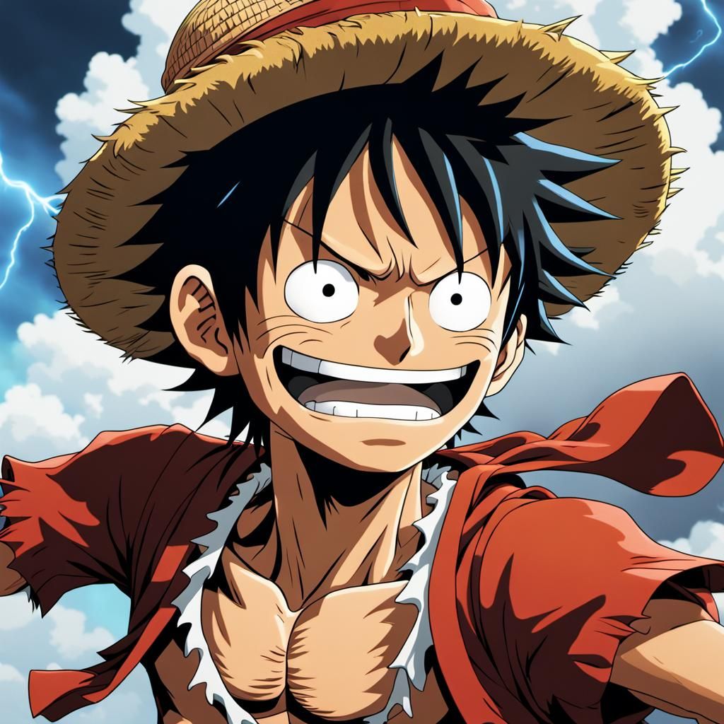 Gear 5 Luffy Surrounded by Clouds