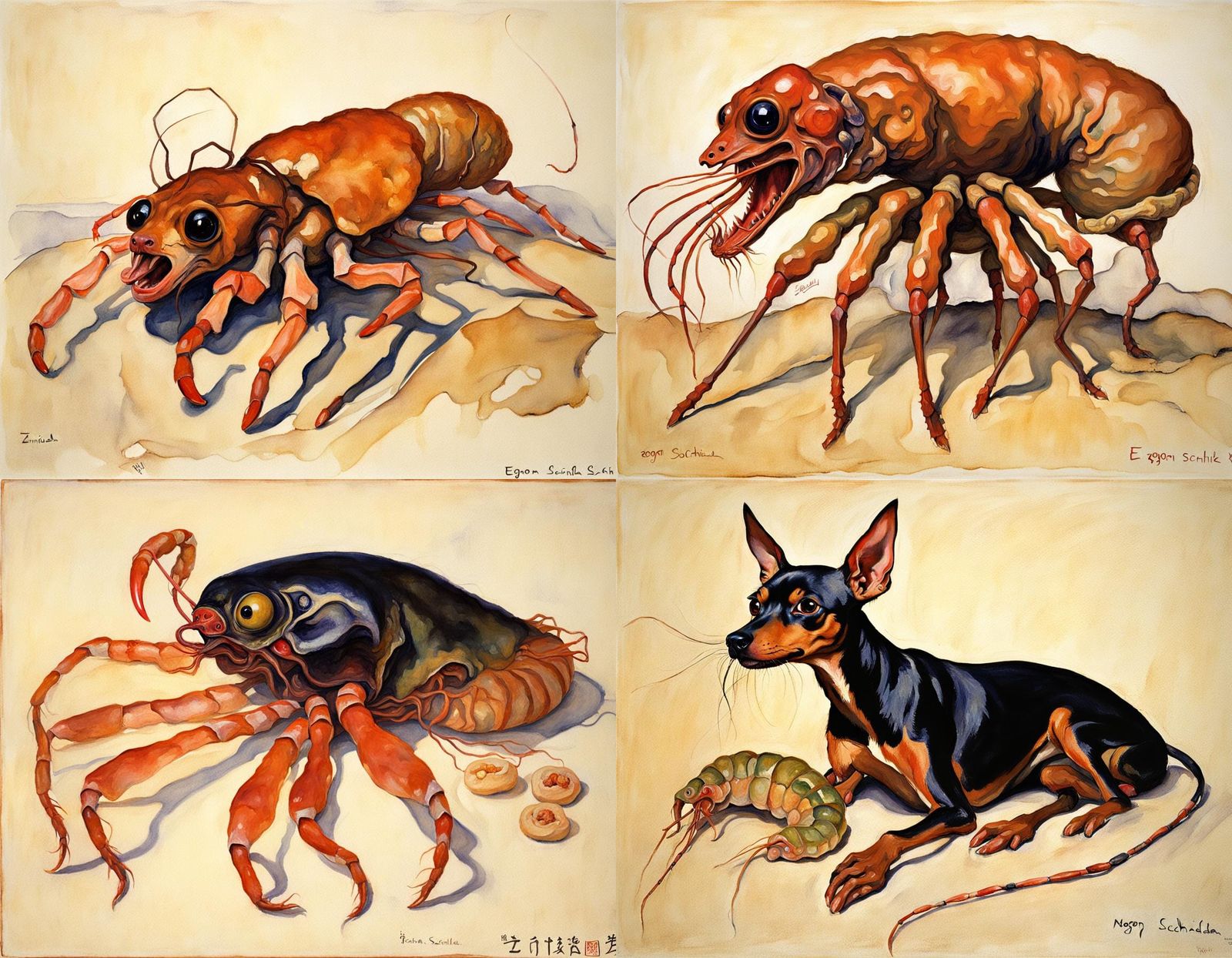 Grotesque Mutant Creature Inspired by Expressionism