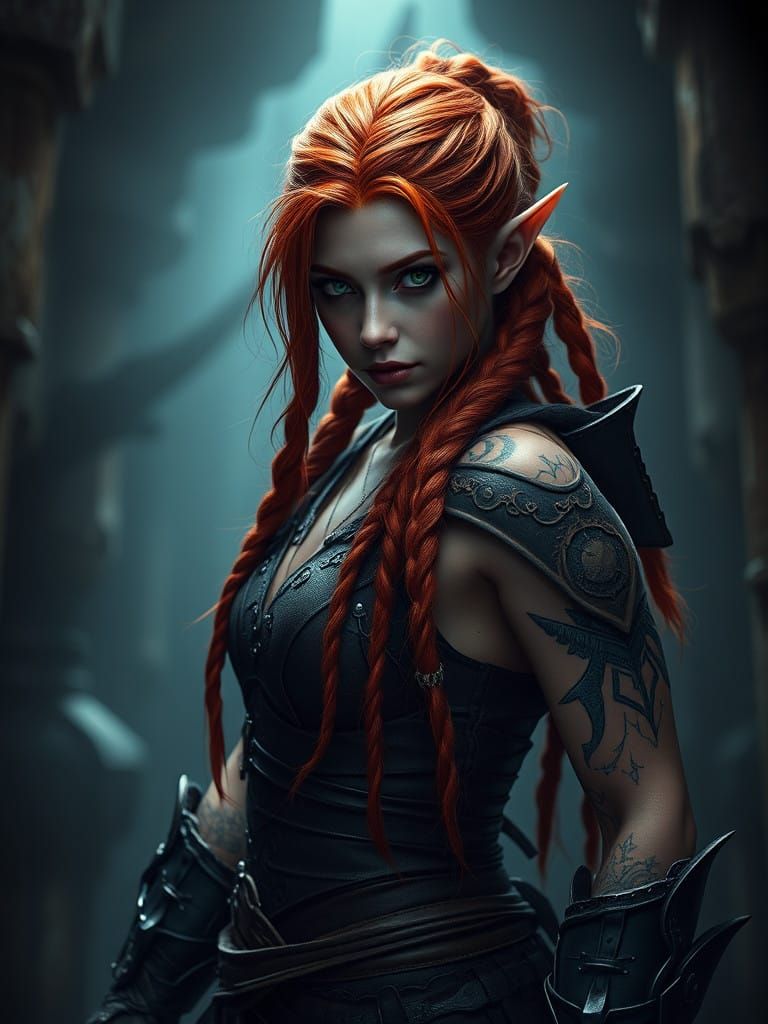 Ethereal Dark Fantasy Assassin in Realistic Style