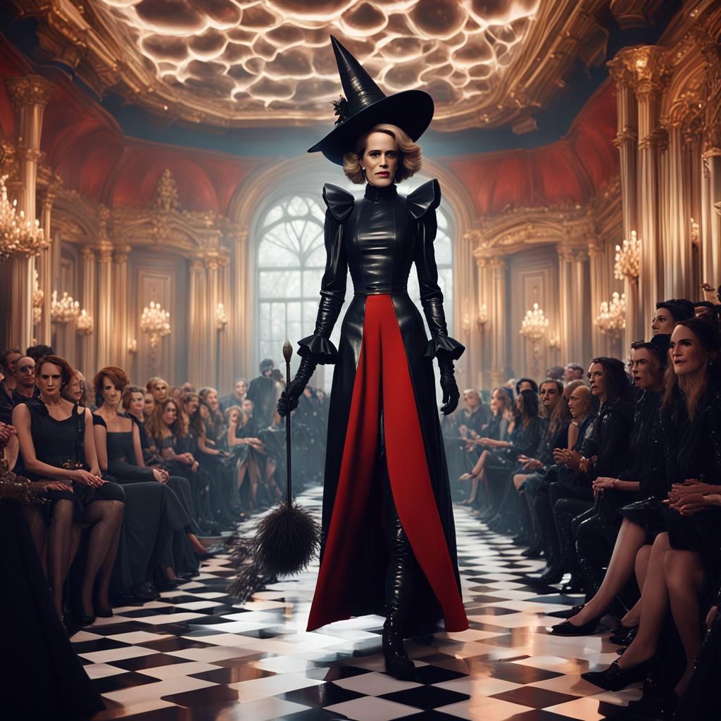 Witch at Maid Fashion Show, Detailed Matte Painting