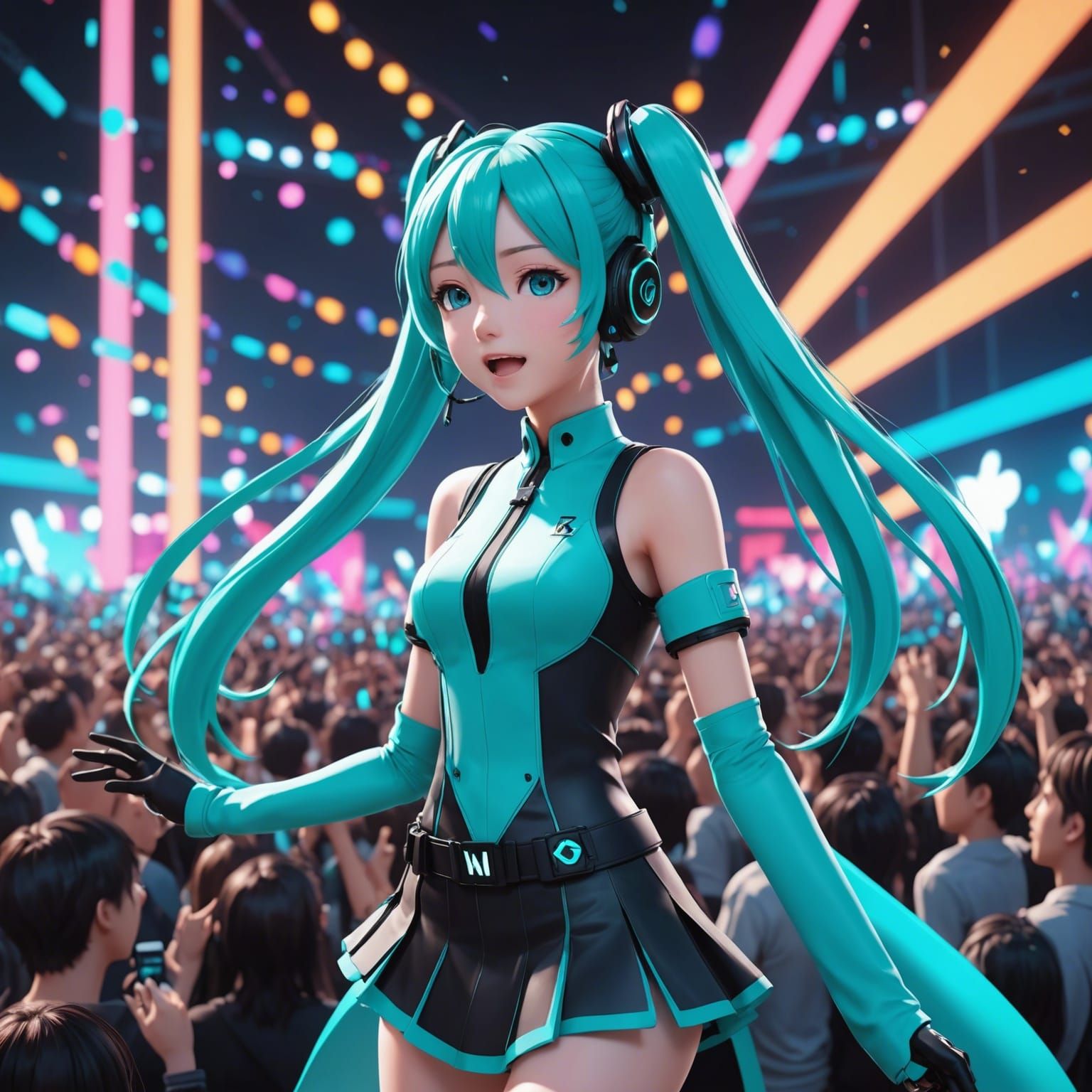 Hatsune Miku Concert in 3D Anime Style