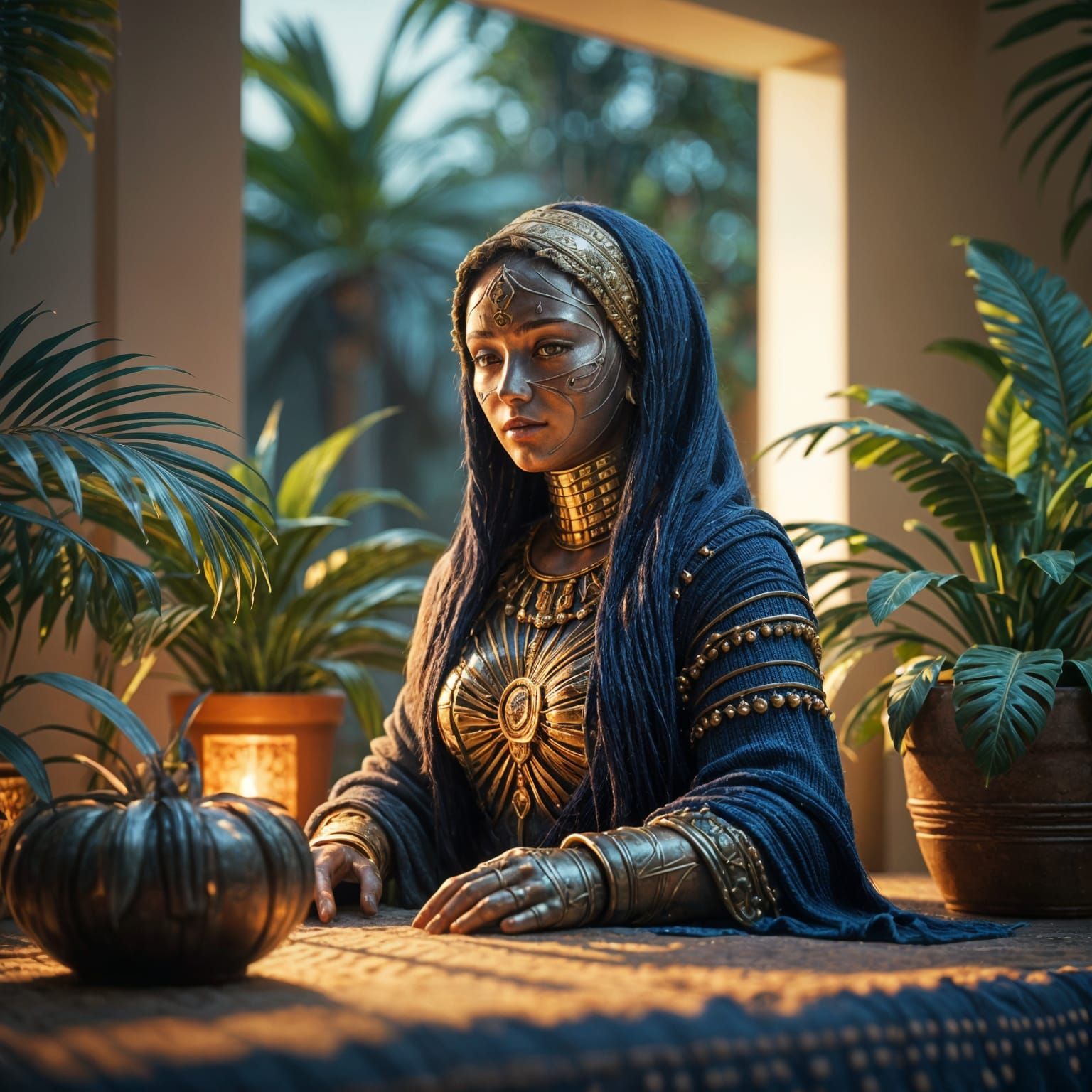 Luxurious Matrioska Figure Made of Euro Banknotes in Tropica...