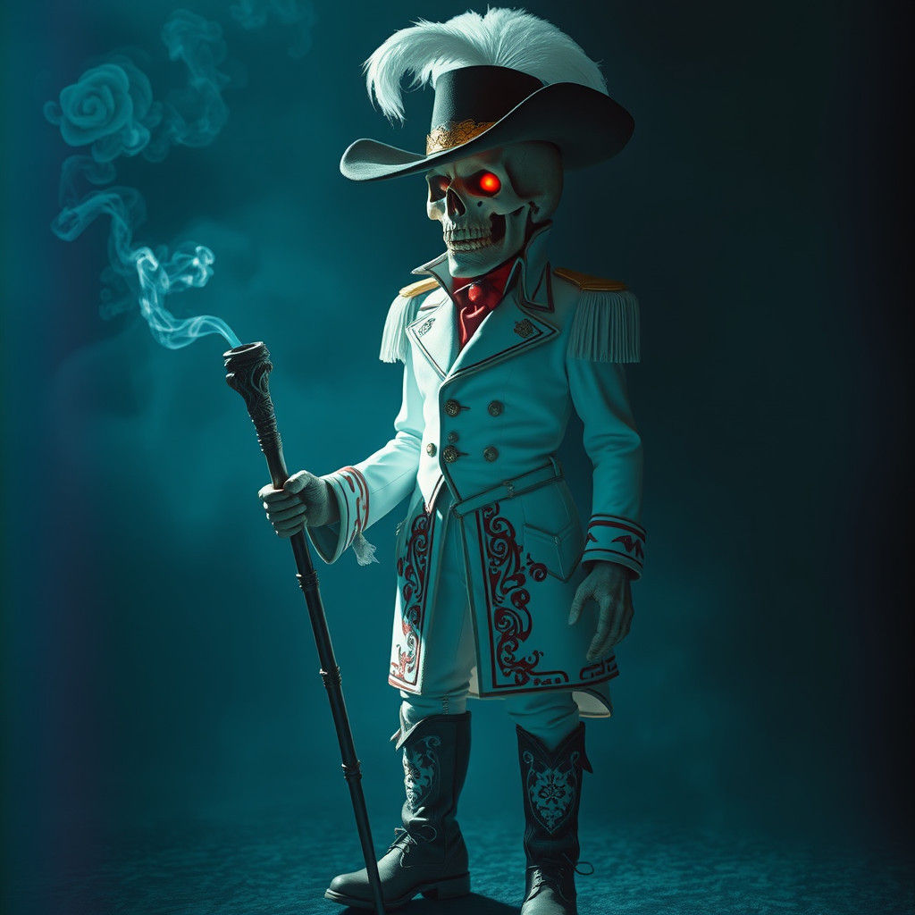 A menacing skull cowboy